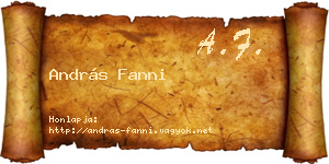 András Fanni névjegykártya