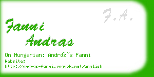 fanni andras business card